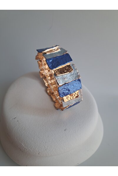 BHR AKSESUAR سوار بوهو مرن باللون الأزرق الذهبي