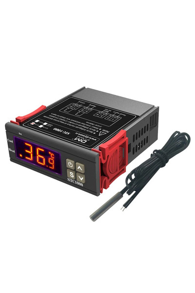 EcoFast STC-1000 220V Dijital Termostat, STC-1000 Dijital Sıcaklık Kontrol Cihazı -50~99 ℃