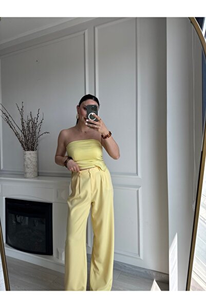 MSY KADIN SARIİ PALAZZO PANTALON