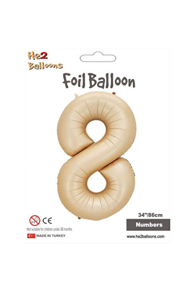Vipfoni 8 Number Caramel Foil Balloons 34"