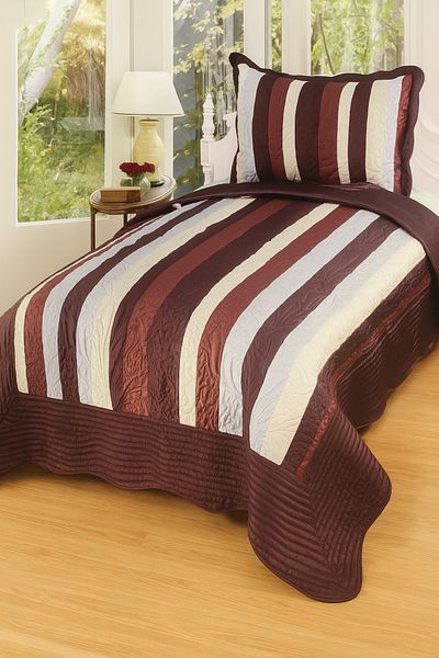 FeelHome Nergis Single Ultra Luxury Satin Cotton Filled Bedspread Set