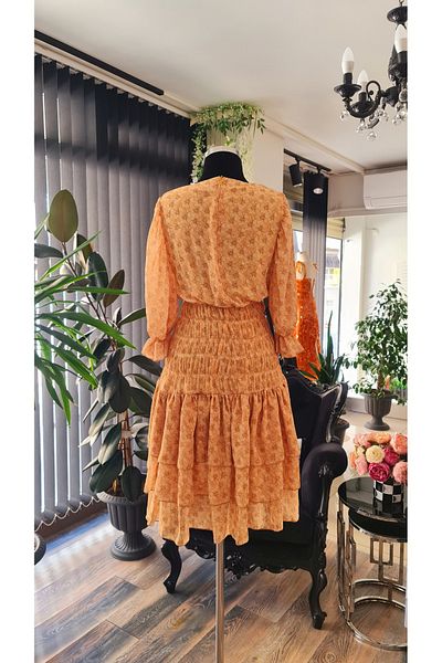 makbuleofficial Patterned Chiffon Fabric Mini Dress