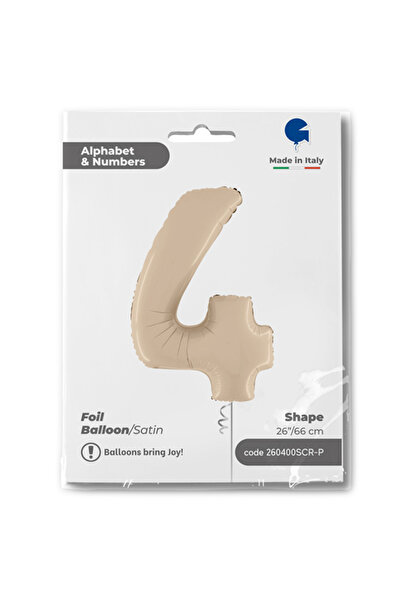 Vipfoni 4 بالونات من رقائق الساتان الكريمي مقاس 26 بوصة