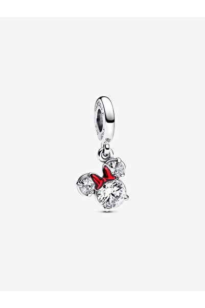 Violet Takı 925 Ayar Gümüş Disney Minnie Mouse Silueti Sallantılı Charm