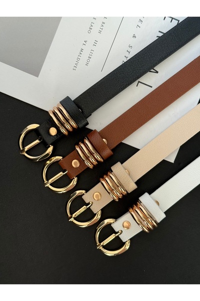 Genel Markalar Gold Toka Detaylı 4'lü Kadın Kemer