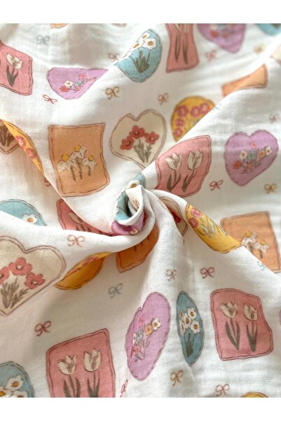 Zezig Flower Frames Müslin Örtü