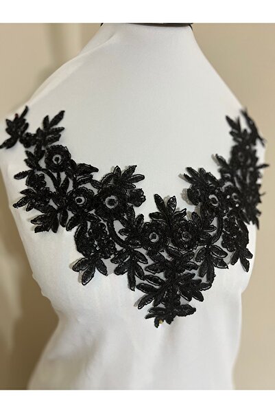 ELİTSEK Güpür dantel hazır yaka 1 adet 40cm x 25cm