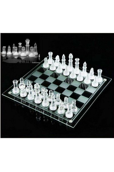 Sera Oyun Aletleri Glass Chess Set Full Glass Chess Glass Chess 20*20cm