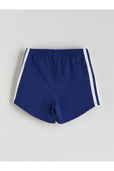 LC Waikiki Navy Blue Elastic Waist Nyc Printed Girl's Shorts
