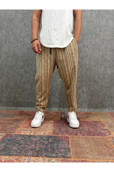 FıttingRoom Patterned Baggy Trousers with Elastic Waist