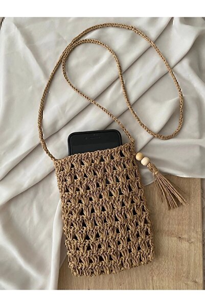 LORDROS Hasır Telefon çantası ,kağıt ip çanta