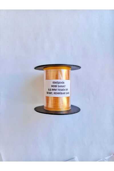 Eskişehir hobi sanat 0.5 mm 50 Meters Rosary String Amber Yellow Color