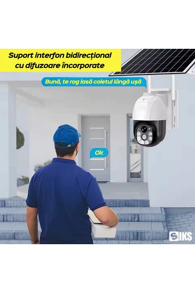 SIKS Video Surveillance Camera With 4G Sim, Solar Charging, MicroSD Slot, With Solar Panel Included