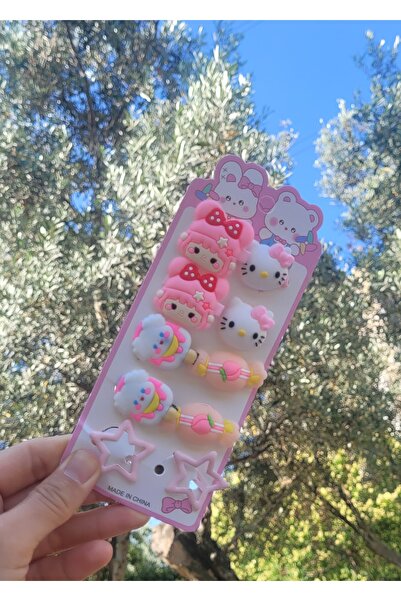 LO ADORO 20Pcs Kurumi Hello Cat 10Pairs Girls' Buckle with 4Pcs Elastic 2Pcs ...