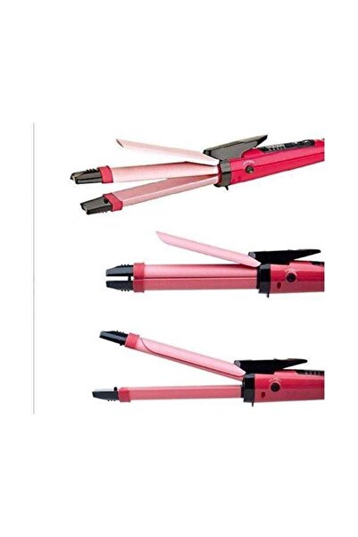 SIKS ® 2-in-1 curling and straightening iron, pink
