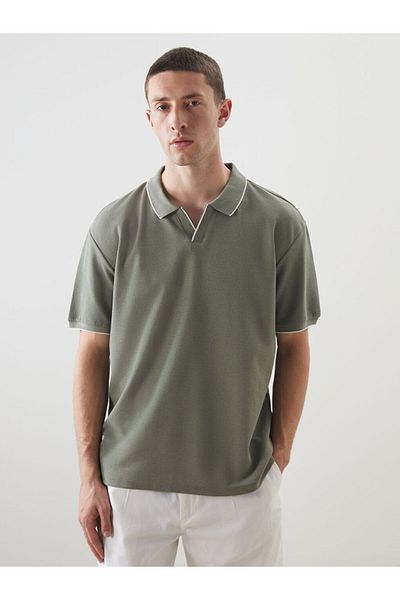 LC Waikiki Green Polo Neck Short Sleeve Basic Men's T-Shirt