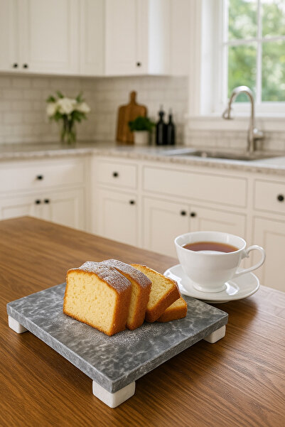 stonesteps Natural Marble Presentation Plate Cheese Cake Fruit Stand 20X20 Sq...