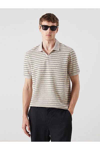 LC Waikiki تي شيرت LCW بولو مخطط للرجال من Fast Fashion