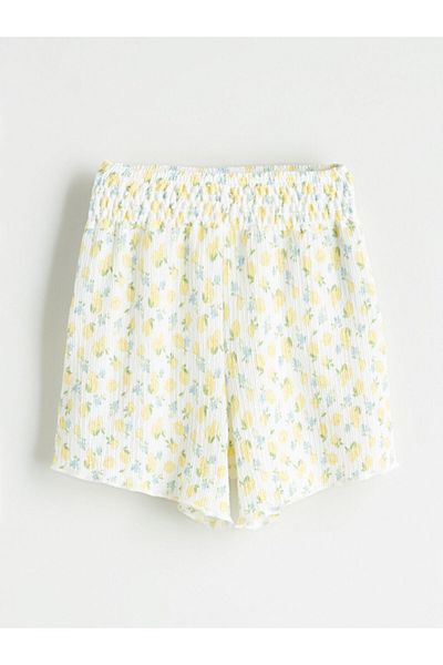 LC Waikiki Ecru Girl's Shorts with Elastic Waist