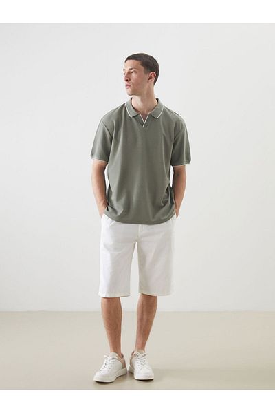 LC Waikiki Green Polo Neck Short Sleeve Basic Men's T-Shirt