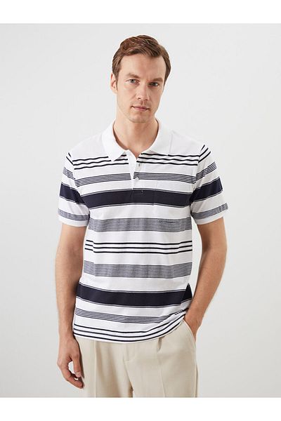 LC Waikiki Khaki Polo Neck Color Block Men's T-Shirt