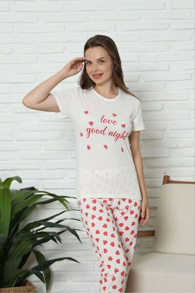 HUBEN γυναικείο βαμβακερό σετ πιτζάμες