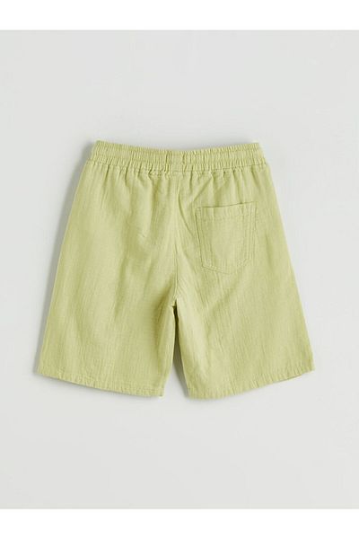 LC Waikiki Green Elastic Waist Muslin Boy Shorts