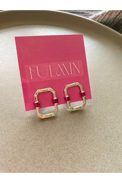 Fulmin Steel Earrings with Diamond Star Detail