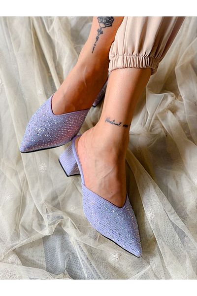 BERFONA Oasi̇s Lila Stone 5 cm Heel Slippers