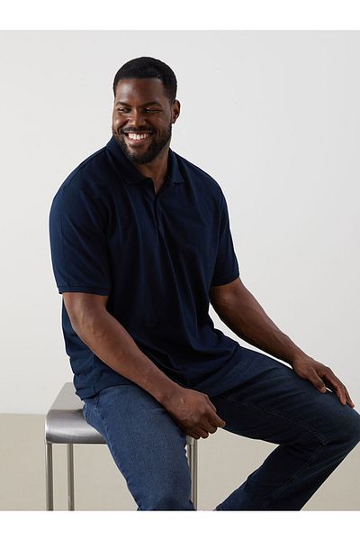 LC Waikiki Lcw Plus Size Polo Neck 100% Cotton Men's T-Shirt Fast Fashion