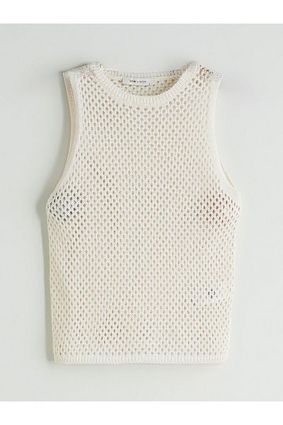 LC Waikiki Crew Neck Openwork Women's Knitwear Singlet