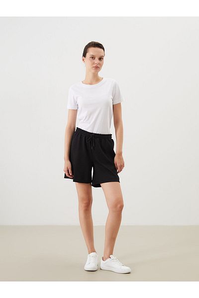 LC Waikiki Black Elastic Waist Women's Shorts