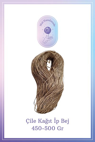 Mai Handmade Hobby ve Örgü Evi Φυσικό Χαρτοσχοινί Χειροποίητο Διακοσμητικό Πλέξιμο και Συσκευασία Σχοινί Χειροτεχνία και Συσκευασία Δώρου 450-500Gr
