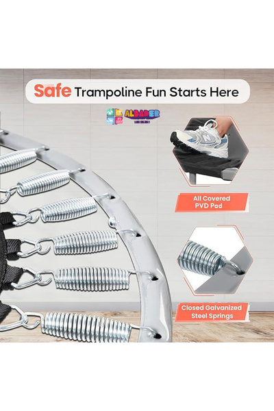 ALBADER ترامبولين، ترامبولين داخلي وخارجي للأطفال، قفز على السرير وغطاء زنبركي 40/50/60 بوصة