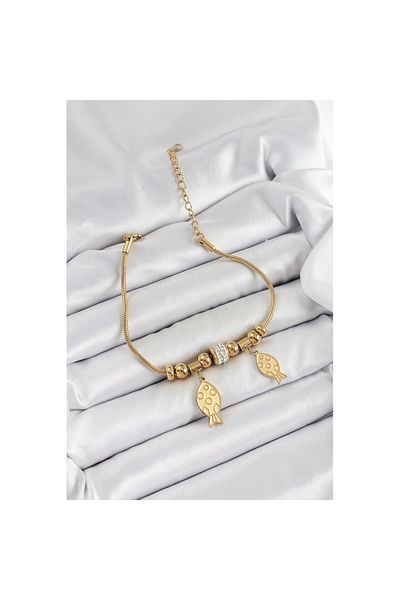 Skygo 316L Steel Gold Color Fish Model Women's Bracelet - Tj-Bb7076