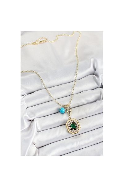 Skygo Gold Color Brass Zircon Stone Women's Serenay Necklace - Tj-Bko10304