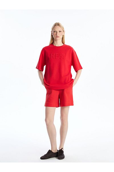 LC Waikiki Red Women's Shorts with Elastic Waist