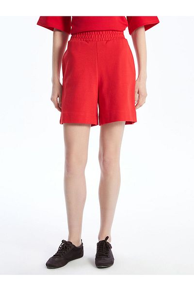 LC Waikiki Red Women's Shorts with Elastic Waist