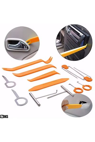 SIKS Set de demontare auto cu 12 piese, scule de demontare pentru interiorul mașinii, radio, panouri uși