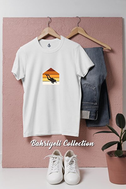 Bahriyeli Collection Oversize Colors İn Deep Divers Designed Unisex T-Shirt