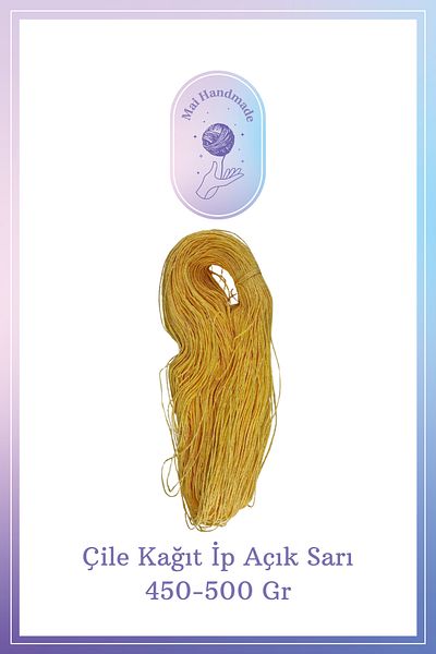 Mai Handmade Hobby ve Örgü Evi Φυσικό Χαρτοσχοινί Χειροποίητο Διακοσμητικό Πλέξιμο και Συσκευασία Σχοινί Χειροτεχνία και Συσκευασία Δώρου 450-500Gr