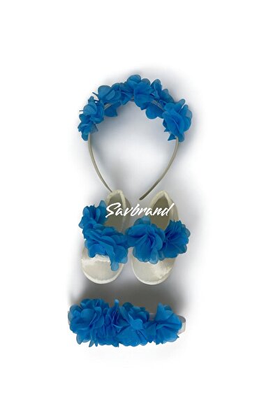 SavBrand Laser Floral Maternity Mother's Crown Bandana and Baby Booties