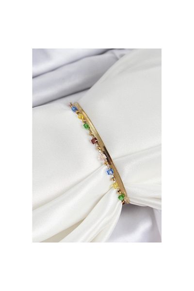 Skygo 316L Steel Gold Color Mixed Color Crystal Stone Women's Bracelet - Tj-Bb7090