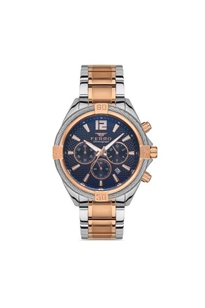 Tesbihane Ferro Steel-Silicone Can Replace Double Cord Men's Wrist Watch Th-Fm31248Da-E3