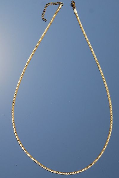 Rua Jewelry Steel Gourmet Crush Patterned Necklace 2 mm Gold Color |   Non-Blackening, Unisex, 2 Years Warranty