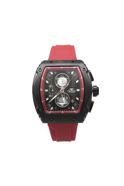 Tesbihane Ferro Red Color Silicone Cord Men's Wrist Watch Th-Fm31351Dwt-Zk