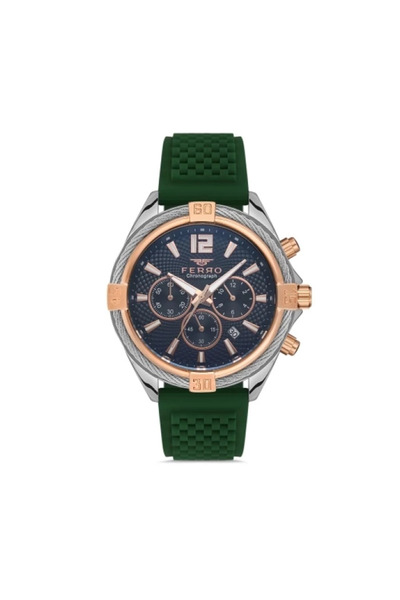 Tesbihane Ferro Steel-Silicone Can Replace Double Cord Men's Wrist Watch Th-Fm31248Da-E3