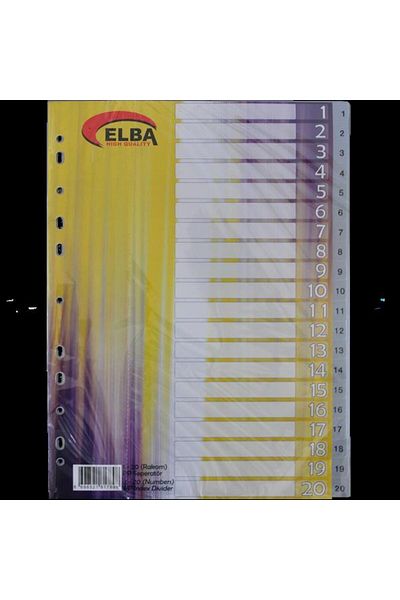 Bafix Separator 1-20 Numbered Plastic A4 (Pack of 15)