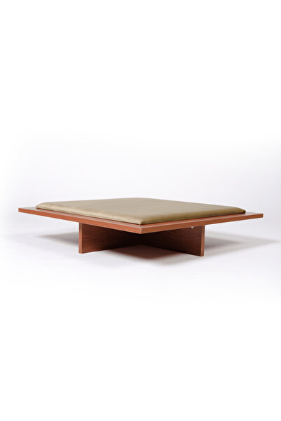 ALBADER Small Floor Wooden Ploot Play Cards Game Table, Wood Baloot Small-Size 70 * 70 CM