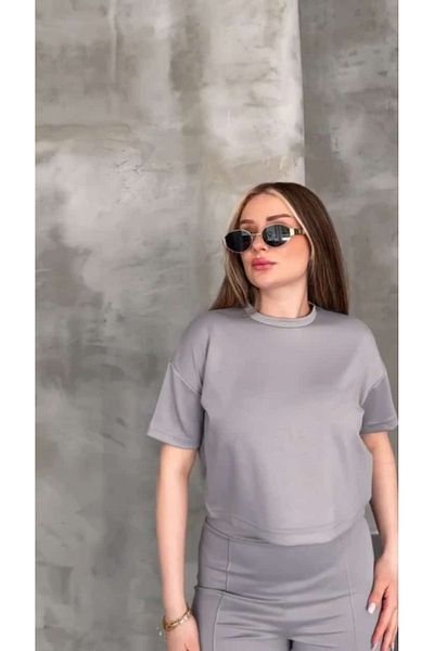 Ast giyim Women's Stylish Bottom Top Summer Thin Short Sleeve Set